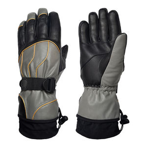 Gants de ski en cuir de haute qualité OEM & ODM pour hommes et femmes, imperméables, pour sports d'hiver, chauffe-mains chauffants personnalisés - Product Image 1