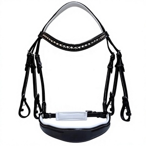Belle bride d'équitation en cuir Waymouth avec têteuse anatomique et peitoral rembourré blanc doux - Product Image 1
