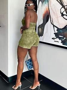 Conjunto de Ropa de Primavera, Verano y Otoño de Calidad de Exportación, Chaqueta Corta con Bordado de Manga Corta y Falda Vaquera de Dos Piezas - Product Image 6