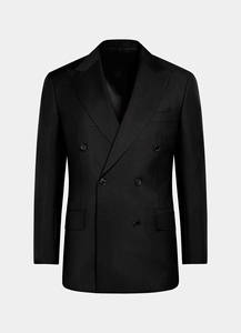Traje Negro Elegante a Medida con Solapa de Pico, Blazer y Pantalones de Corte Ajustado, Multiusos para Negocios y Bodas, Venta al por Mayor - Product Image 5