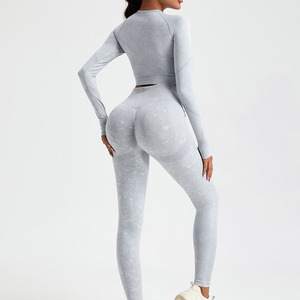 Ropa Deportiva para Mujer al por Mayor, Conjunto de Yoga de 2 Piezas sin Costuras de Alta Elasticidad con Leggings y Sujetador Deportivo - Product Image 5