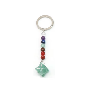 Porte-clés en cristal de haute qualité, aventurine verte, porte-clés Merkabah, porte-clés en pierre naturelle, cadeaux pour femmes, vente en gros - Product Image 6