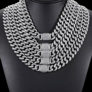 High Quality Gold Plated Diamond Cuban <b>Chain</b> Hip Hop Necklace for <b>Rapper</b> Style Fashion Accessories for Wholesale Supply - Product Image 1