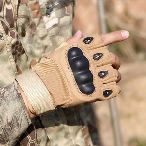 Gants tactiques mi-doigts vert olive en néoprène et nylon antidérapants avec sangle de poignet réglable pour la chasse et le tir en extérieur unisexe - Product Image 4