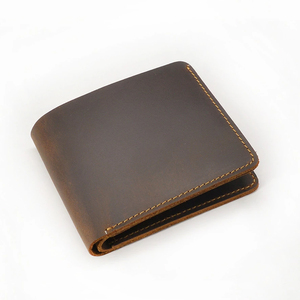 Portefeuille en cuir marron foncé personnalisé, pliable, vintage, fait main, fin, pour voyage, porte-cartes, organisateur d'argent liquide, best-seller - Product Image 1