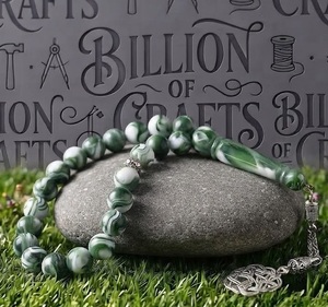 Chapelet musulman en résine Tasbih Misbaha 33 perles, chapelet islamique Zikr Dhikr fait main, cadeau de l'Aïd, vente en gros - Product Image 1