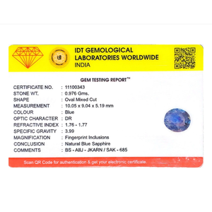 Certified Natural Blue Sapphire 4.88 Carat Oval Cut Loose Gemstone for Fine Jewelry - Product Image 4