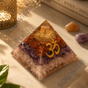 Amethyst <b>Orgonite</b> Pyramid Gemstone Resin Art Carved Crystal Decoration for Home Meditation Gift - Product Image 5