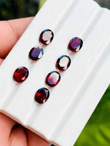 Lote de piedras preciosas sueltas de granate rojo natural, facetadas y ovaladas, piedras de granate rojo para la fabricación de joyas al por mayor. - Product Image 2