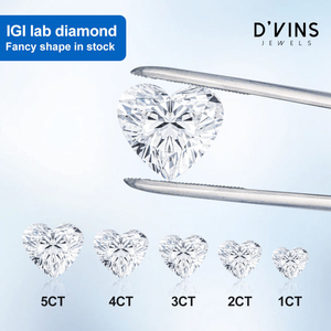 เพชร D'vins Jewels ขายส่ง ขนาด 1 กะรัต 1.5 กะรัต สี D เกรด VVS2 รูปหัวใจ เพชรสังเคราะห์เพาะเลี้ยงในห้องปฏิบัติการ สำหรับทำเครื่องประดับ - Product Image 4