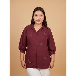 Chemise décontractée à imprimé floral BIRD WINE Crepe Premium & Elegant pour femmes, acheter directement auprès du fournisseur - Product Image 1