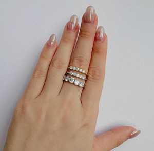 Authentic Round Cut Diamond Eternity Band Ring Lab Grown With 14K Solid Gold Wedding Engagement <b>Party</b> Gift For Partner - Product Image 2