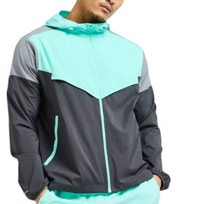 OEM Service Custom Pink Gray <b>Colour</b> Blocking Windproof Autumn Hooded Tracksuit Set Quick Dry Casual Sporty Full Sleeve Zipper - Product Image 3