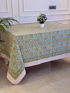 Indian hand Blcok Printed <b>Table</b> <b>Cloth</b> Washable <b>table</b> Decor Wedding Decor Dining <b>Table</b> Cover With Napkins Boho Tablecover - Product Image 2