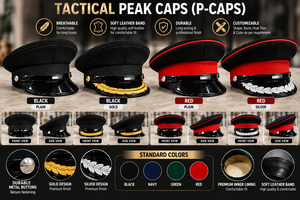 Handmade ceremonial <b>peak</b> <b>cap</b> for scouts & security with custom green 3D embroidery badge manufacture ISO valid all-season p-<b>cap</b> - Product Image 4