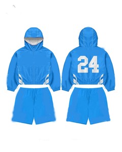 Premium Casual Winter 110 GSM Polyester Taslon Windbreaker Short <b>Set</b> White Black Panel Design Lightweight Durable Breathable - Product Image 1