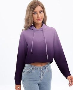 Sudadera con Capucha Corta Personalizada para Mujer, Sudadera Holgada de Felpa para Damas - Product Image 1