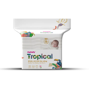 Serviette de Bain Compressée de Haute Qualité Mamamy Tropical, Motif Gaufré, Rectangulaire, pour Voyage, 160 Pièces, Tissu Non-Tissé, Doux pour la Peau de Bébé - Product Image 1