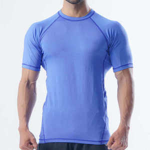 T-shirts de compression de fitness fabriqués en usine pour hommes, à séchage rapide, respirants, à manches longues, pour la musculation - Product Image 1