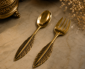 Hot Sale Classic Brass <b>Gold</b> Plated Eco-Friendly <b>Kitchen</b> <b>Utensil</b> Set Elegant Floral Design for Wedding Home Cooking Restaurant - Product Image 6