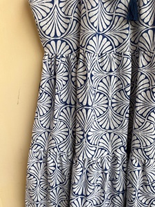 Robe maxi indienne avec volants, imprimé à la main, style vintage, col rond, sans manches, imprimé floral, tenue décontractée, robe maxi longue - Product Image 2