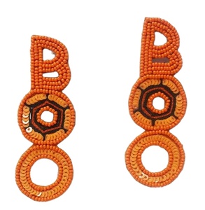 Trending Hot Sales Orange BOO Jewelry pendientes naranjas con diseño de bordado Popular Exportación de moda por aaliyan IMPEX - Product Image 1