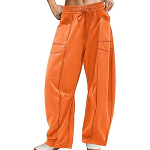 Women Modern Cargo Pants Wide Leg Sweatpants High Waist <b>Drawstring</b> Casual Loose Fit Streetwear - Product Image 1