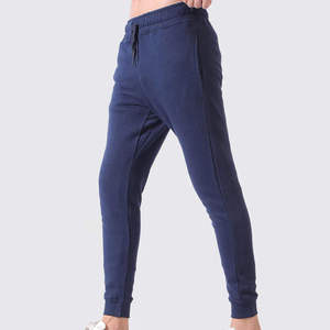 Ensemble de survêtement en molleton pour homme avec logo personnalisé, coupe ajustée, 2 pièces, sweat à capuche et pantalon de jogging, vêtements de sport pour homme, coton, bleu marine uni - Product Image 6