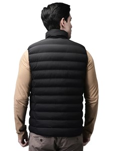 <b>Men's</b> <b>Black</b> Stand Collar Puffer <b>Vest</b> Zipper Closure Casual Winter Outerwear Windproof Sleeveless Jacket - Product Image 2