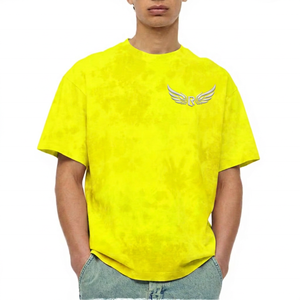 Camiseta de Manga Corta Tie-Dye para Hombre, Cuello Redondo, Estilo Casual, Tejido de Algodón Transpirable, Diseño con Logotipo Frontal - Product Image 2