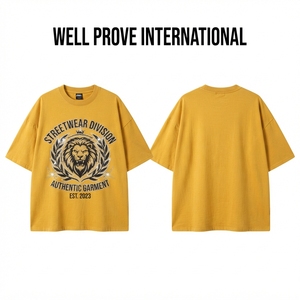 เสื้อยืดคอตตอนหนาน้ำหนักมาก สีเขียวเข้ม 240 GSM พิมพ์ลายดิจิทัล เนื้อผ้าระบายอากาศดี คอกลม สไตล์ลำลอง สตรีทแวร์ - Product Image 6