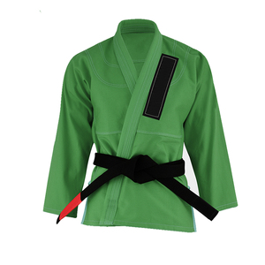 Green BJJ Kimono 100% Cotton Durable 400g Regular Fit <b>Athletic</b> Heat-Transfer Printed Front Logo Adult Unisex Martial Arts - Product Image 3