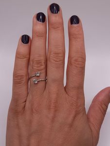 Anillo de Diamantes Cultivados en Laboratorio de 0.52 CT con 2 Piedras, Chapado en Oro de 18K |   Diseño Toi Et Moi para Mujer |   Joyería nupcial con certificado IGI para aniversario - Product Image 2
