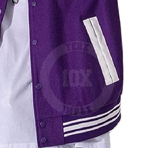 Street Ready Winter Jacket with Premium Patch Embroidery Contrast Sleeves Soft Fabric Fashion Letterman Jacket - Product Image 5