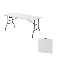 Table pliante moderne en plastique blanc, robuste et légère, pour événements extérieurs, banquets, facile à nettoyer