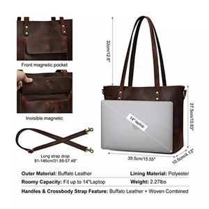 Sac fourre-tout unisexe en cuir véritable marron de luxe léger pour ordinateur portable, haute qualité, très vendu, pour affaires - Product Image 2