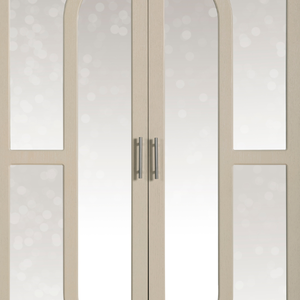 Armoire moderne préassemblée avec portes vitrées à battants, design éco-responsable, verrouillable, résistante à l'humidité, gain de place pour appartement et chambre - Product Image 3