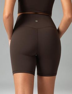 Shorts Deportivos de Cintura Alta para Mujer, Color Sólido, Tejido Elástico, Estilo Deportivo, Cintura Elástica, Pantalones Cortos Sin Costuras - Product Image 3