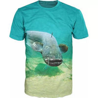 Chemise de pêche personnalisée pour homme, UPF 50, polyester, séchage rapide, pull-over, protection solaire, vêtements d'extérieur, bleu vert, imprimé poisson