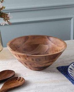 Bol de service en bois artisanal japonais, en bois de qualité supérieure et finition naturelle, pour une décoration élégante de la maison et de la cuisine. - Product Image 1