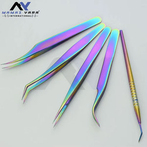 Ensemble de 5 pinces à épiler en acier inoxydable de qualité supérieure pour extensions de cils et épilation des sourcils, pour femmes et hommes - Product Image 4