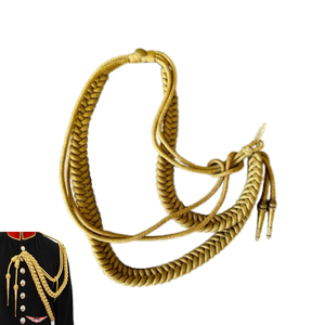 Braided Mylar Golden Aiguillette with Golden Tips For Uniform Or <b>Costume</b> - Product Image 1