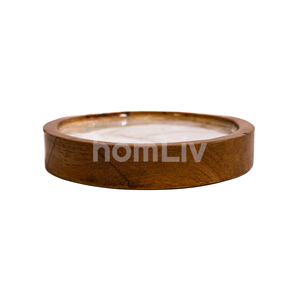 Sous-verre décoratif en bois de teck, petit modèle, rond, pour la maison, le bar, le café, sous-verre pour boissons, décoration naturelle faite à la main - Product Image 5