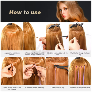 Pince à micro-anneaux métalliques pour extensions de cheveux avec aiguille de traction et logo personnalisé pour usage commercial - Product Image 5