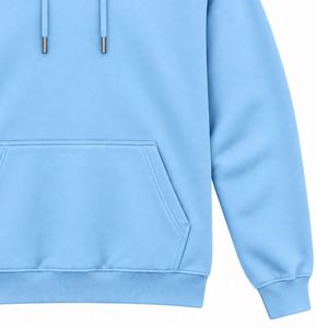 <b>Mens</b> Sky Blue Pullover Hoodie Plain <b>Long</b> <b>Sleeve</b> Casual Sweatshirt Custom Logo Streetwear Sportswear Gym <b>Top</b> Shoukat Apparel - Product Image 3