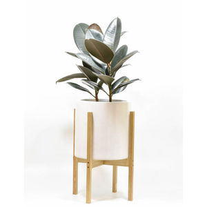 Ensemble de 2 jardinières modernes en métal doré avec supports noirs, pour intérieur et extérieur, élégant pot doré et support noir, décoration moderne pour la maison et le jardin - Product Image 3