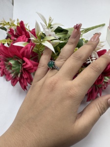 Green Onyx 925 <b>Silver</b> Plated Solid Brass Gemstone Claw Setting <b>Ring</b> Trendy Vintage Boho Jewelry Lusterelics - Product Image 5