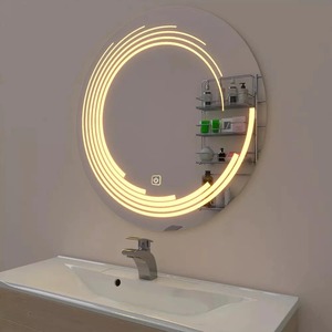 LED Bathroom Mirror 24x24 Inches Touch Sensor Adjustable Light Smart <b>Memory</b> Function Scandinavian <b>Wall</b> Mirror - Product Image 3