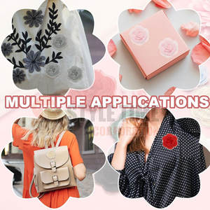 Parche de Tela Suave con Bordado Floral Premium, Diseño de Pétalos Detallados, Insignias Bordadas con Flores Coloridas - Product Image 6