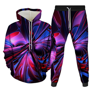 Ensembles de survêtements unisexes personnalisés par sublimation à manches longues pour la gym et l'entraînement, 100 % polyester, à capuche, imprimés, pour l'hiver, pour hommes et femmes - Product Image 3
